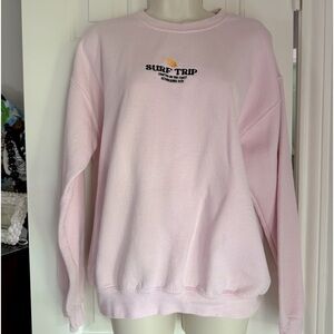 Surf Trip light pink crewneck